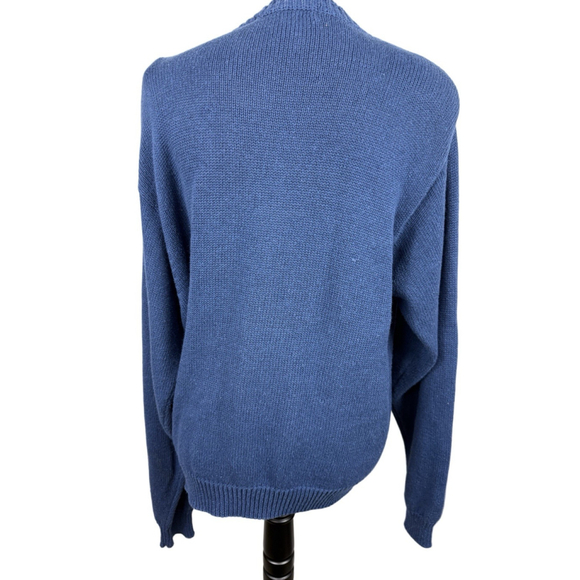 Segue Vintage Blue Floral Embroidered Button-Up Cardigan Sweater Size 1X - Picture 4 of 9